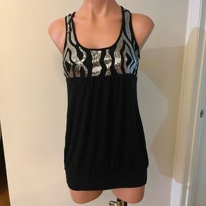 Tank top black with silver details